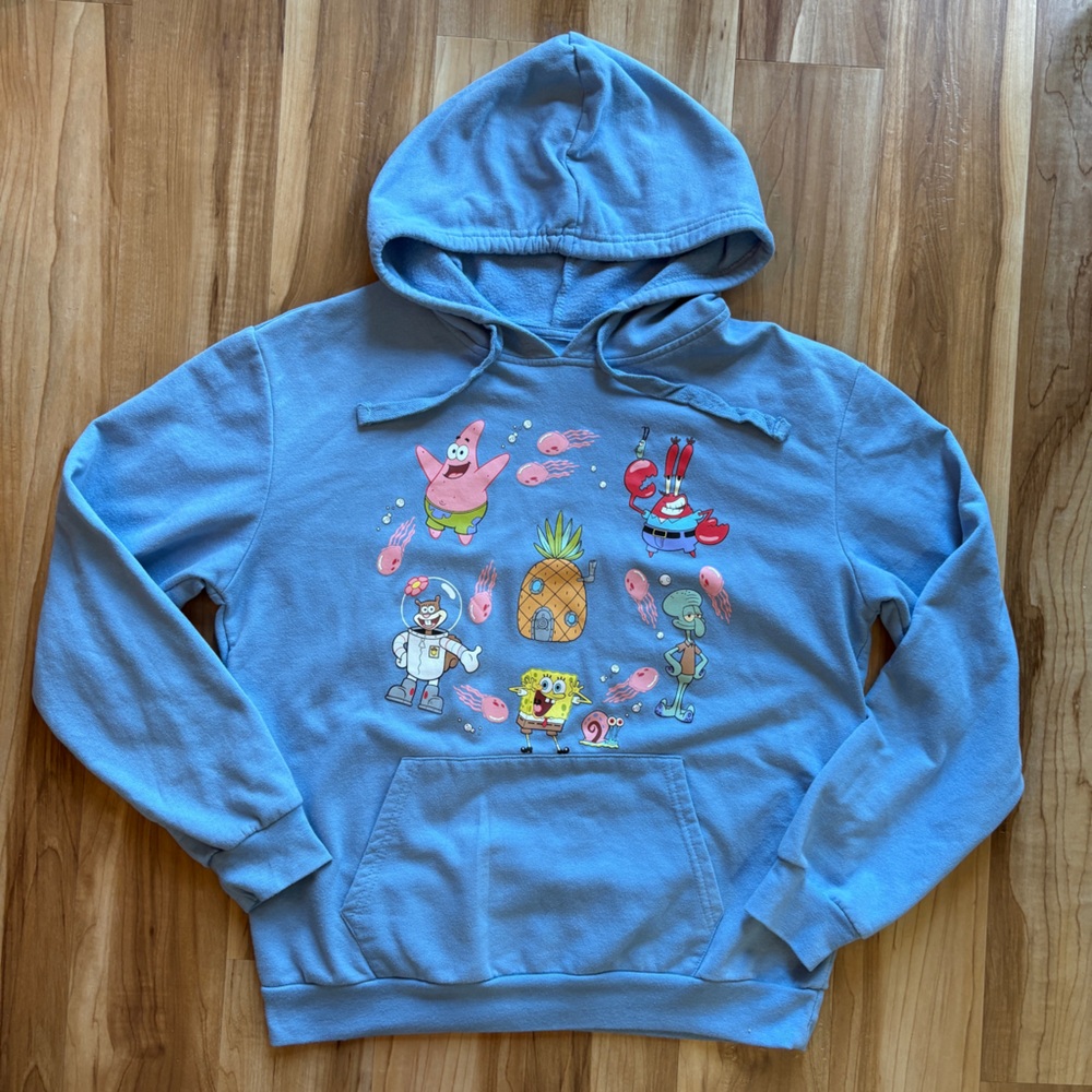 Nickelodeon Spongbob Blue Hoodie with Graphic Print XL